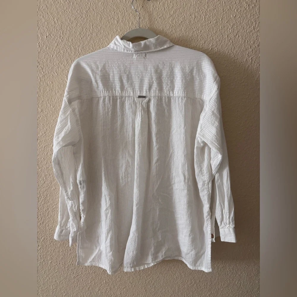 Billabong Right On Woven Seersucker Top Button Down L - Picture 4 of 8